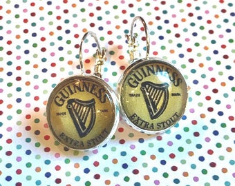 Guinness Beer cabochon earrings - 16mm