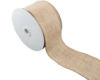 3" Wide Wired Burlap Ribbon Rustic Trim Natural Gift Wrap Birthday Center piece Gift Bow Wreath Brown Mesh Jute Trim 10 Yard Roll