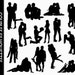 Couples Clip Art Graphic People in Love Clipart Digital Scrapbook Men Women Kissing Silhouette Valentines Download PNG Vector Commercial Use