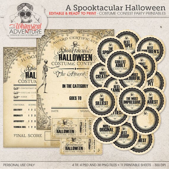 Costume Contest Printable Forms Ideas For Halloween
