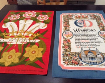 Vintage Teatowels / Prince of Wales & Royal Wedding