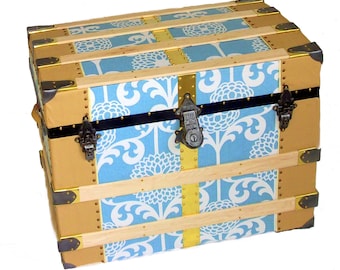 Large Antique Trunk in Print Canvas