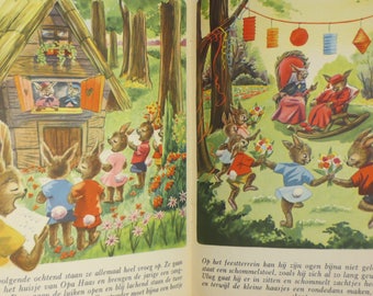 Vintage Childrens Book-German-Rabbit-Bunny