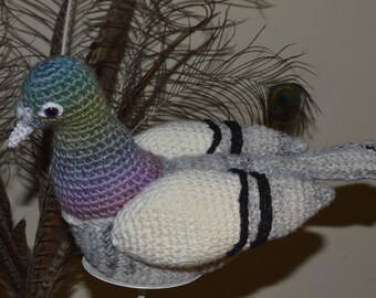 Pigeon Crochet PATTERN-Written in English Crochet Terms. Includes English/Dutch/USA equivalent chart.