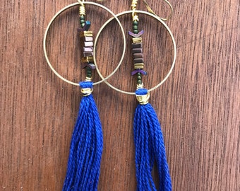 Cobalt and hematite fringe hoops