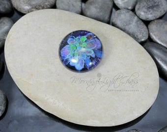 Garden Celebration - Lampwork Glass Cabochon - 16mm - Jewelry Making Supply