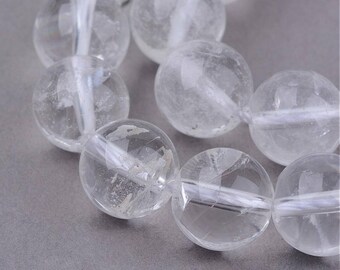 Natural Crystal Clear Quartz gemstones 5.5 to 6mm for your art or jewelry projects (PH1110)- 10 beads- Ship from Canada