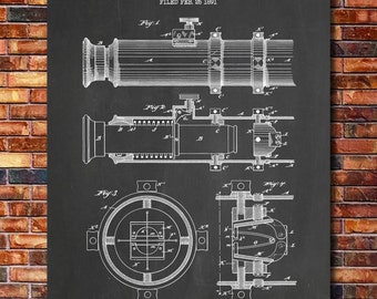 Telescope Patent Print Art 1891