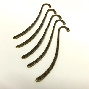 5, bronze metal bookmark, bookmark findings, swirl pattern bookmarks, metal bookmarks, jewellery supplies, craft supplies, bronze findings