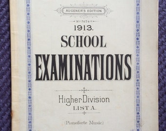 1913 School Pianoforte Examinations Higher Division, vintage sheet music