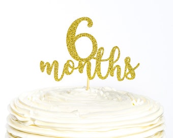 Half Birthday Glitter Cake Topper, Cake Topper, Glitter Cake Topper, 6 Month Cake Topper, Birthday Cake Topper, 1/2 Birthday, Half Birthday