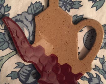 Homemade Ceramic Jewelry Dish, Spoon Rest or Teabag Holder