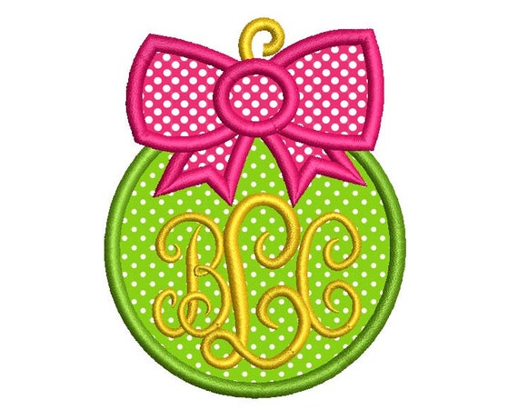 Download Items similar to Christmas Monogram Frame Applique Machine ...