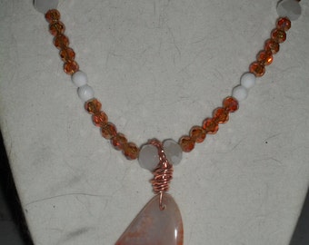 Orange and copper necklace