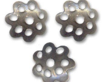 50 bead caps in antique bronze 5 mm