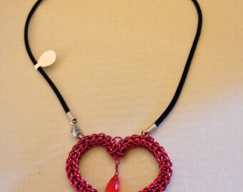 Magenta My Heart Crystal Necklace