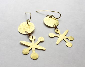 jacks earrings, atomic jacks earrings, whimsical earrings