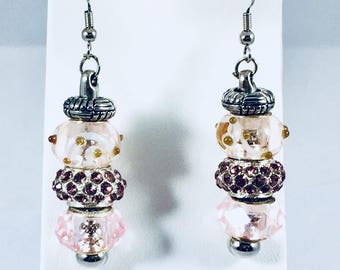 Pretty In Pink Bead Earrings