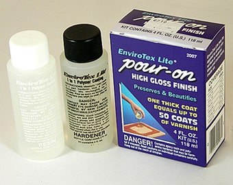 Acabado de esmalte de resina, Envirotex Lite-Pour-On 4oz, G710