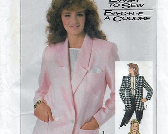 Simplicity 7852 Misses' 80s Loose-Fitting Unlined Jacket Sewing Pattern Bust 34 36 38