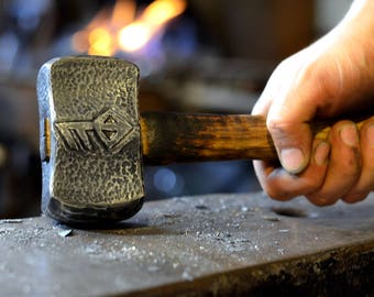 Hand Forged Custom Hammer * Wrought Iron Decorative Hammer * Personalized Hammer * Engraved Hammer * Thors Hammer * Blacksmith Made