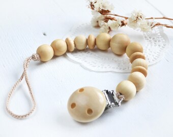 Pacifier clip Wooden pacifier clip Dummy clip Soother clip Binky clip Baby shower gift Gender neutral baby Newborn boy girl Abacus Beads