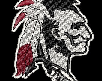 Indian head machine embroidery design file Pattern