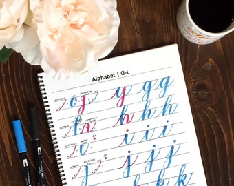 Intro to Brush Lettering Workbook - PDF Instant Download