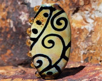 Tangled Web - 1 Squeezed Focal Bead - K O Lampwork