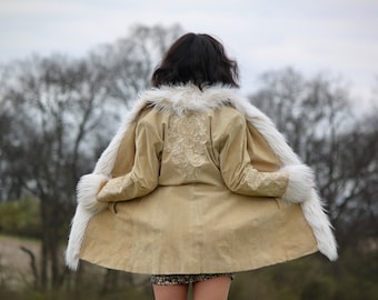I'll Take You There - Penny Lane Coat, Large, Shearling Coat, Almost Famous Coat, Faux Shearling, Embellished, Afghan Coat