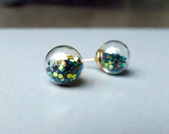 Earrings - Mystic Glitter Black Gold