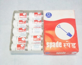 10 Spools Of Coats Spade 800 Meters Each 100% Cotton Sewing Thread Specifically For Garment Dye End Use Purpose. Tkt 40