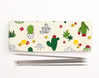 Cactus sock needle holder for 6 inch / 15cm double point knitting needles, DPN cozy, DPN holder