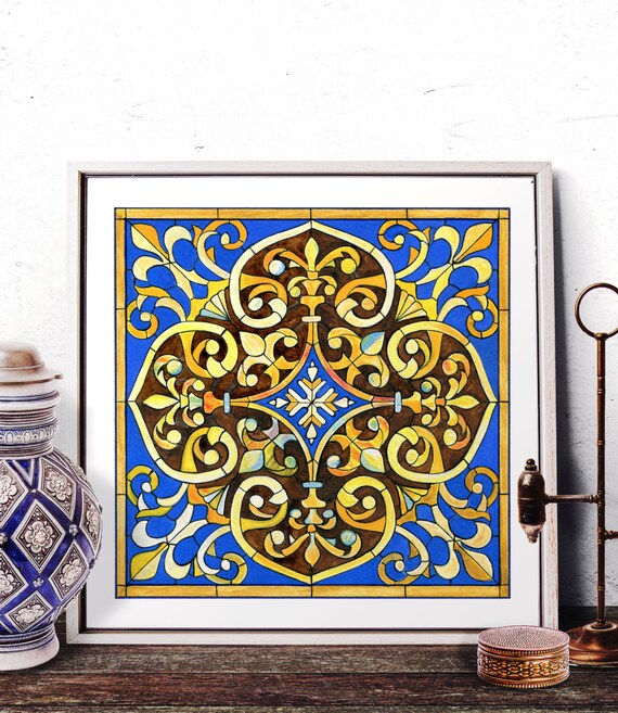 Stained Glass Art Home Decor Mosaic Tile Wall Art Moroccan