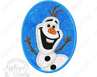 Frozen Snowman Cameo Applique Machine Embroidery Design 4x4 5x7 6x10 Olaf INSTANT DOWNLOAD