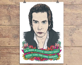 Nick Cave Greeting Card - The Ship Song Lyric - Valentine's - Birthday - Anniversary