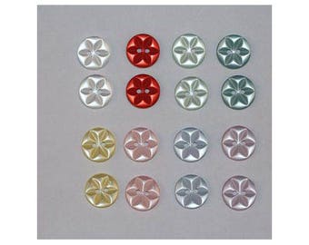 160 x buttons basic 14 mm Star 2 holes set J *-000851