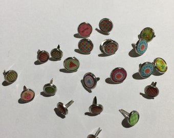 Journaling Brad Assortment ( Set of 10 ) Embellishments, Paper Clips, Journals, Scrapbooks