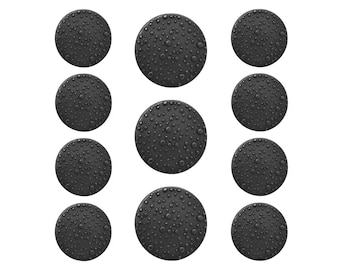 11 pc Dark Sprinkles Metal Blazer Button Set Black Color