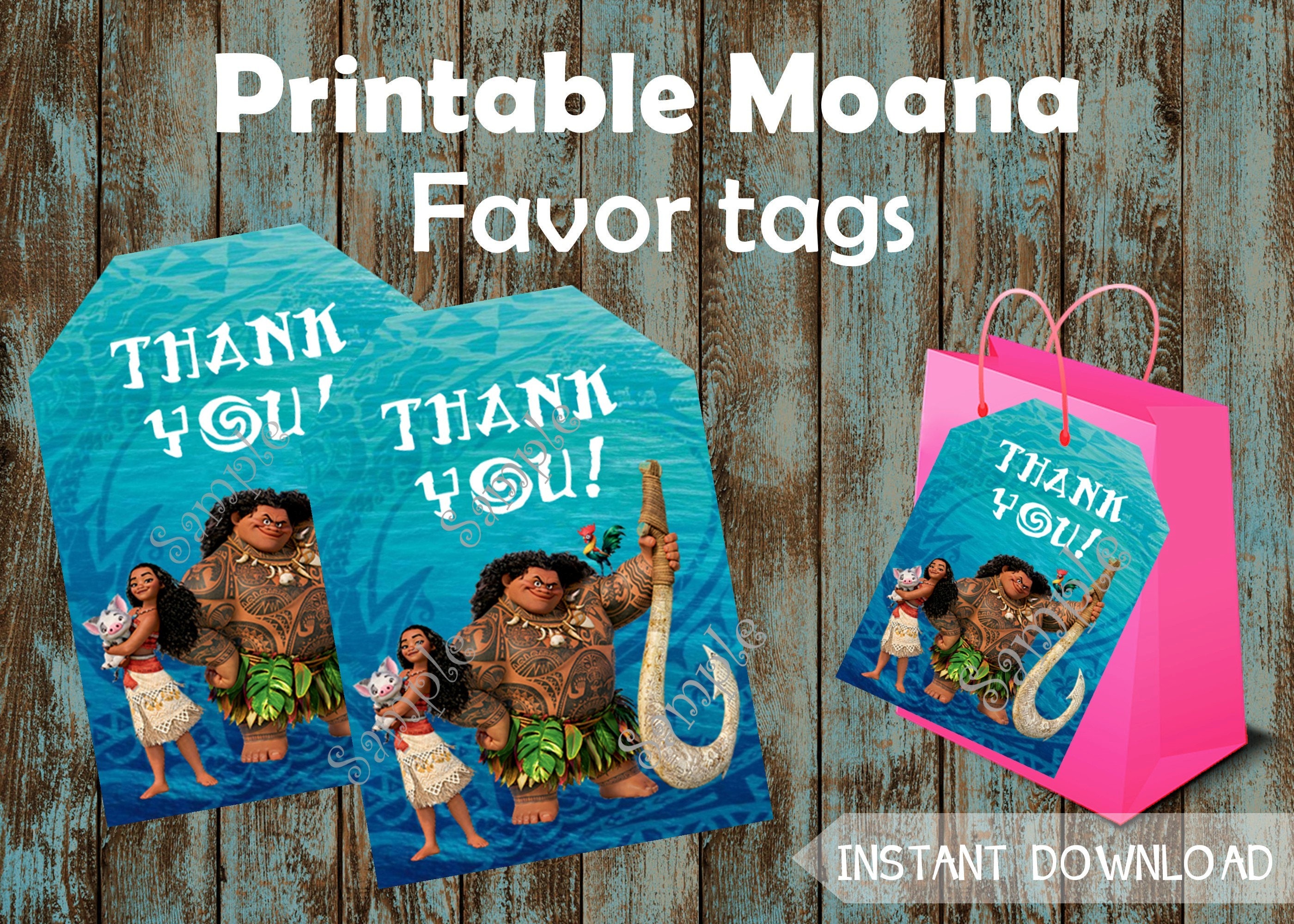 Moana Favor Tags Moana Tags Moana Party Tags Moana Gift