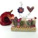 Tiny Valentine Gift of LOVE - Valentine Theme Scrabble Art - Valentine Decoration Gift for Her - Hearts Flowers Buttons - FREE Shipping