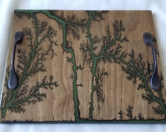 Serving tray,cheese board,Charcuterie,fractal burning,unique