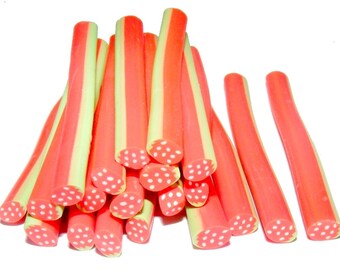 Oval N3 Strawberry polymer clay cane