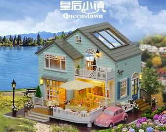 FREE DHL!!!Diy Miniature Wooden Doll House Furniture Kits Toys Handmade Craft Miniature Model Kits DollHouse Toys Gift For Children