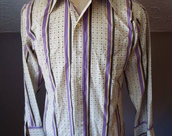 Vintage Long Sleeve Button Down Striped Shirt by Sears Kings Road