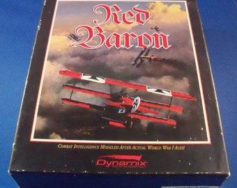 Red Baron by Dynamix, Vintage Video game 1991 With box & Booklets