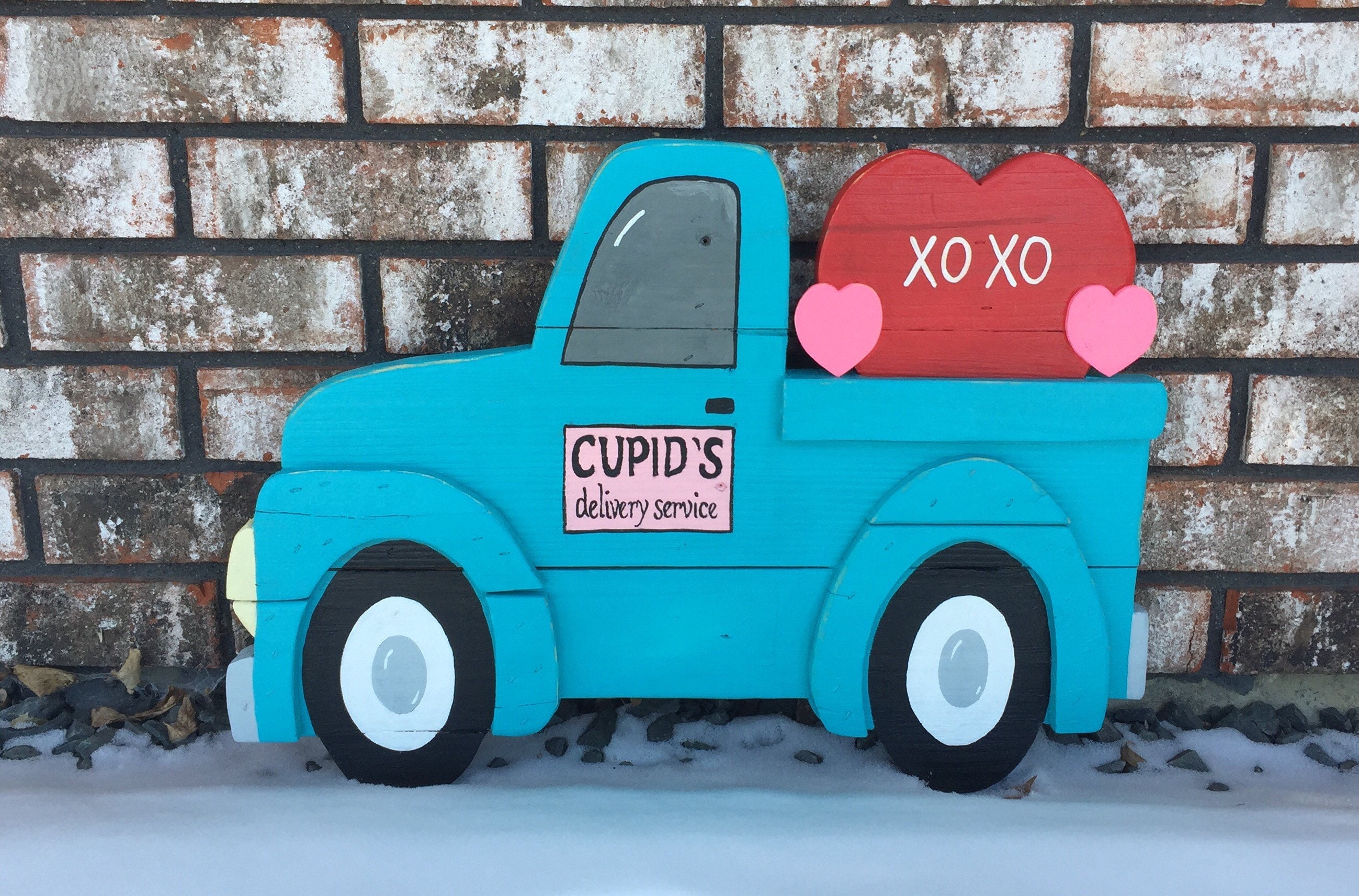 Valentine S Day Truck Sign Vintage Wooden Zoom