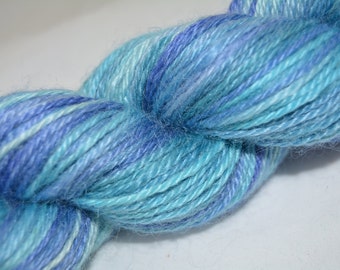 Ocean Blues Indie-dyed Kid Mohair / Merino Lustrous Sport Weight Yarn, 80/20, 3 Ply, Knit, Crochet, Weave, Super Soft, Good Drape