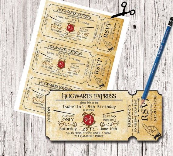 Snap Harry Potter Anniversaire Billet Invitation Invitation De Photos On Pinterest