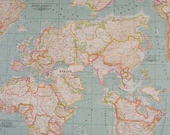 110 world map fabric double wide fabric sold by the yard